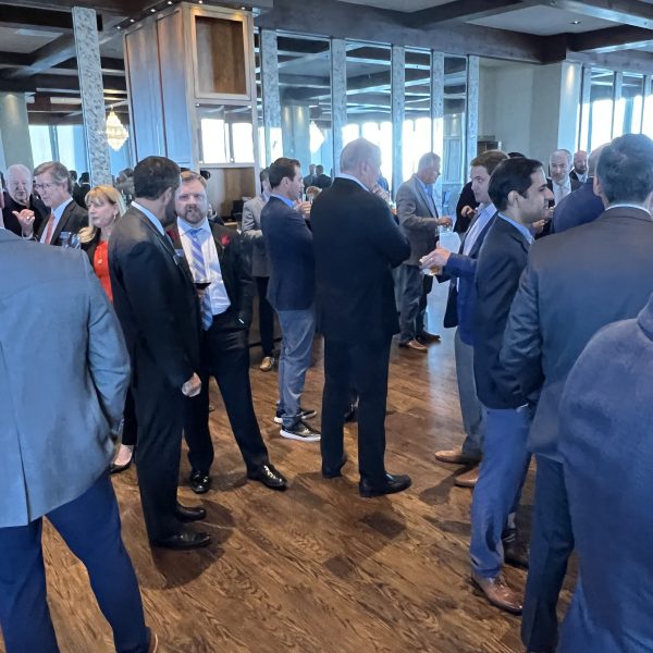 Guests networking at an Oklahoma Energy Explorers quarterly meeting